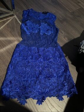 Royal Blue Lace Mini Dress - Women